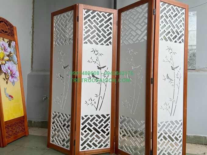 vách bình phong gỗ cnc 28