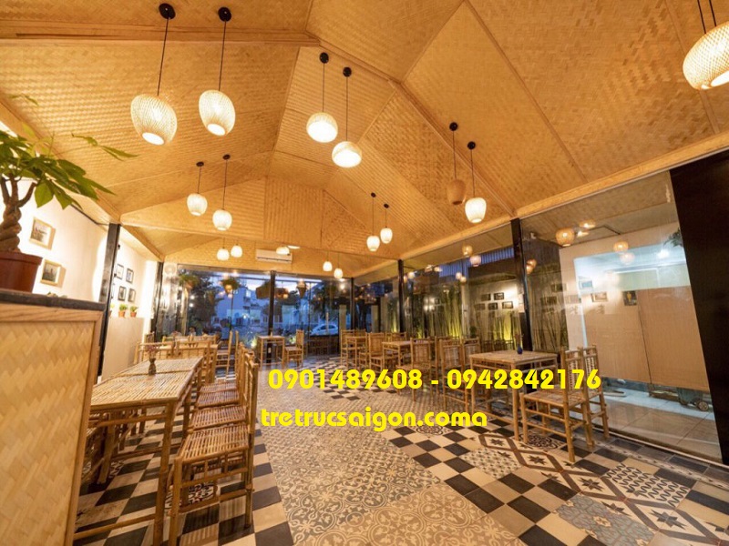 thi công trần cót tre